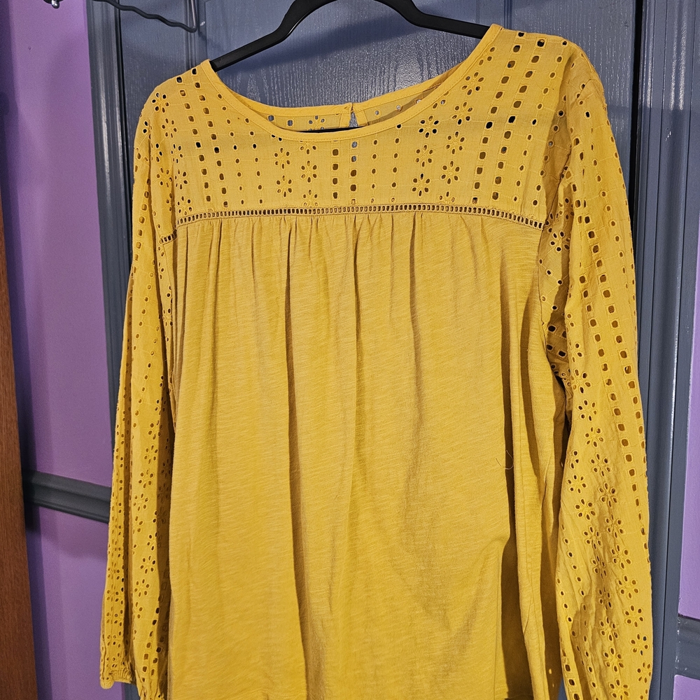 St. John's Bay Yellow Eyelet Blouse